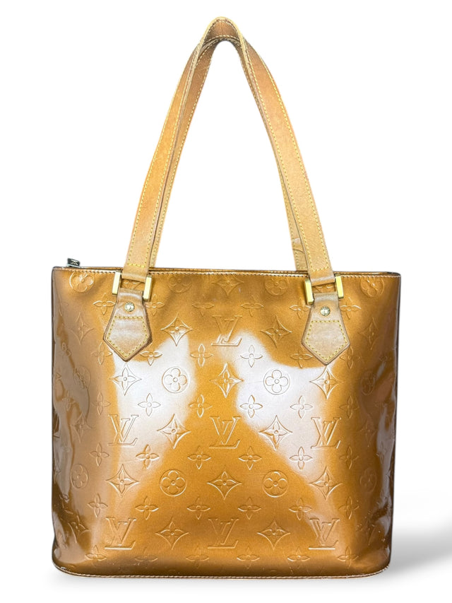 Louis Vuitton Houston Handtasche Vernis Monogram Bronze