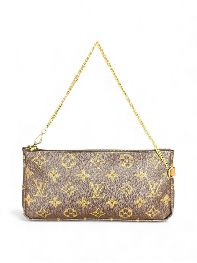 Louis Vuitton Pochette Accessoires Handtasche Baguette Monogram Braun