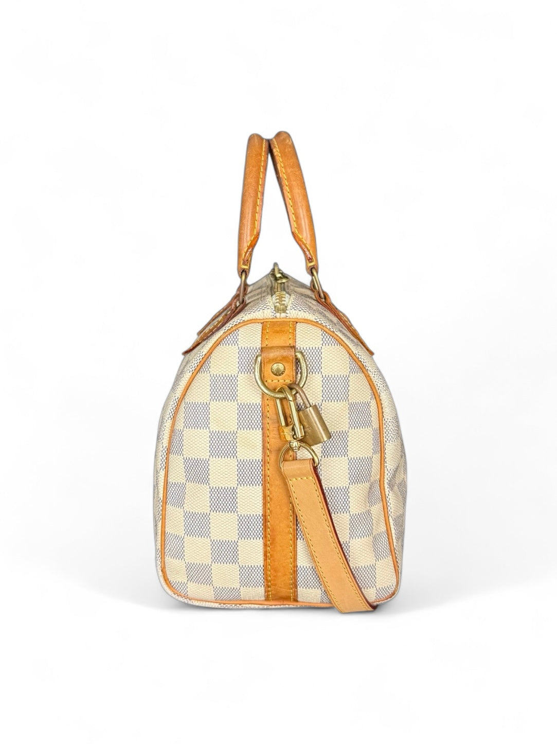 Louis Vuitton Speedy 25 Bandouliere Handtasche Damier Azur