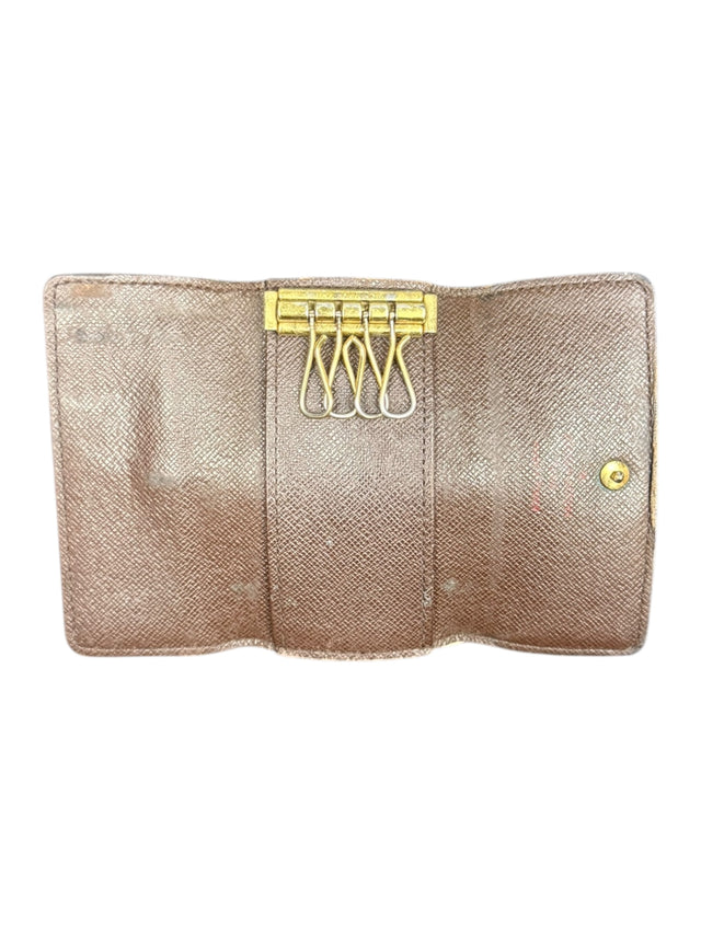 Louis Vuitton Schlüsseletui Damier Ebène Braun 4 Schlüssel