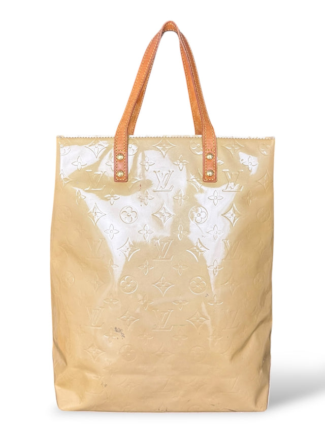 Louis Vuitton Reade MM Handtasche Vernis Monogram Gelb Beige