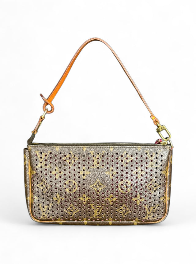Louis Vuitton Pochette Accessoires Perfo Handtasche Monogram Braun
