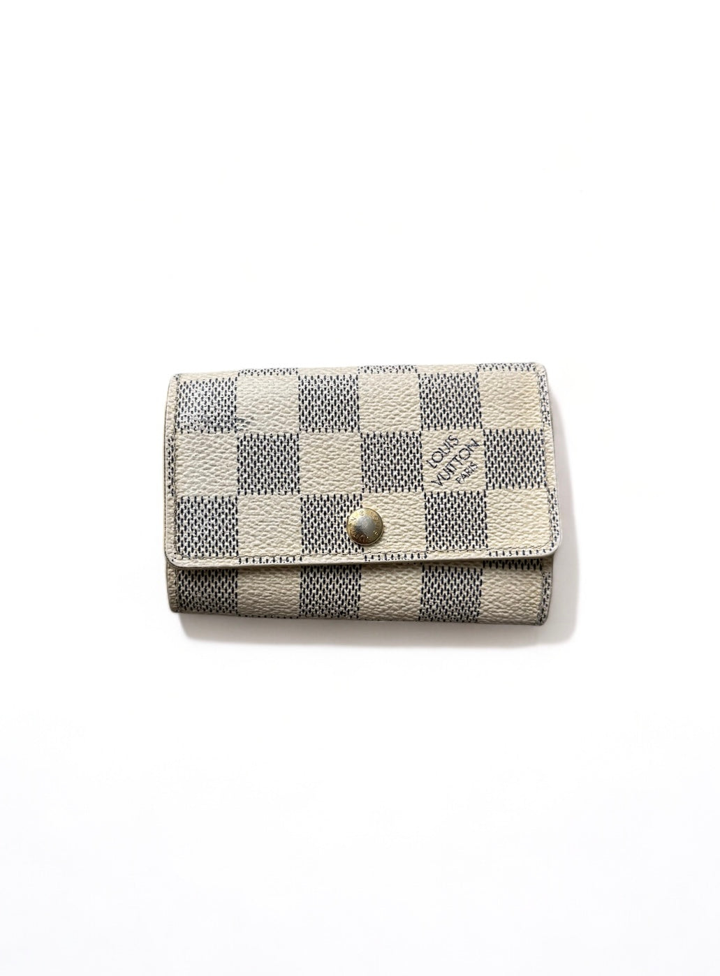 Louis Vuitton Schlüsseletui Damier Azur Weiß 6 Schlüssel