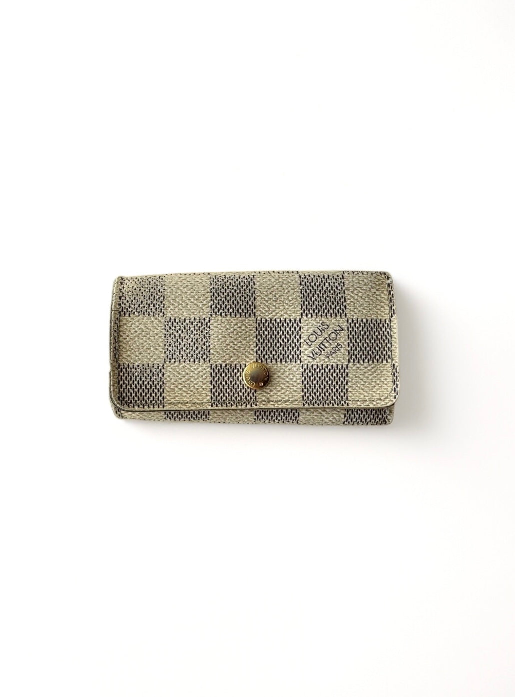 Louis Vuitton Schlüsseletui Damier Azur Weiß 4 Schlüssel