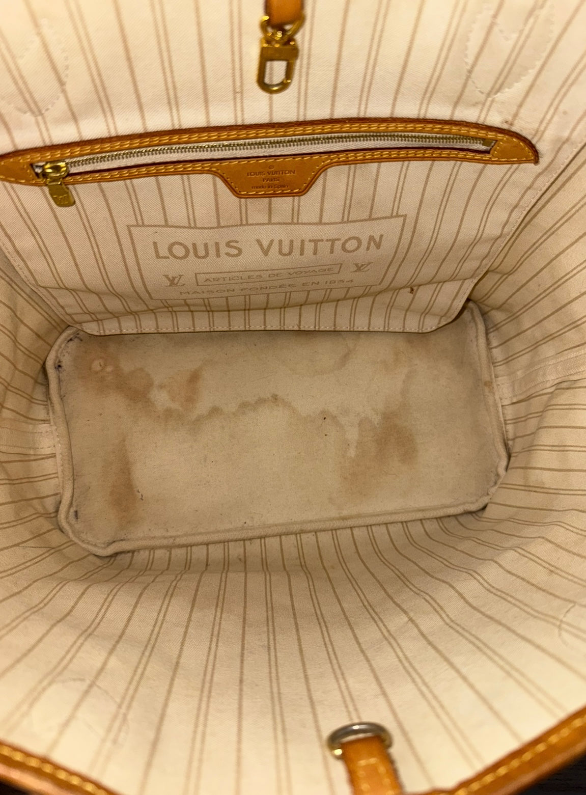 Louis Vuitton Neverfull MM Handtasche Shopper Damier Azur
