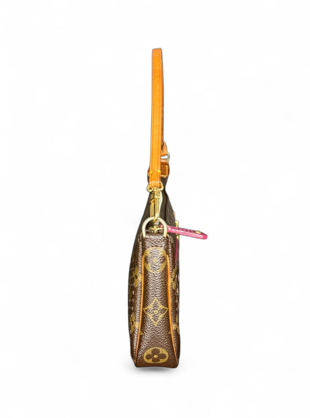 Louis Vuitton Pochette Accessoires Perfo Handtasche Monogram Braun