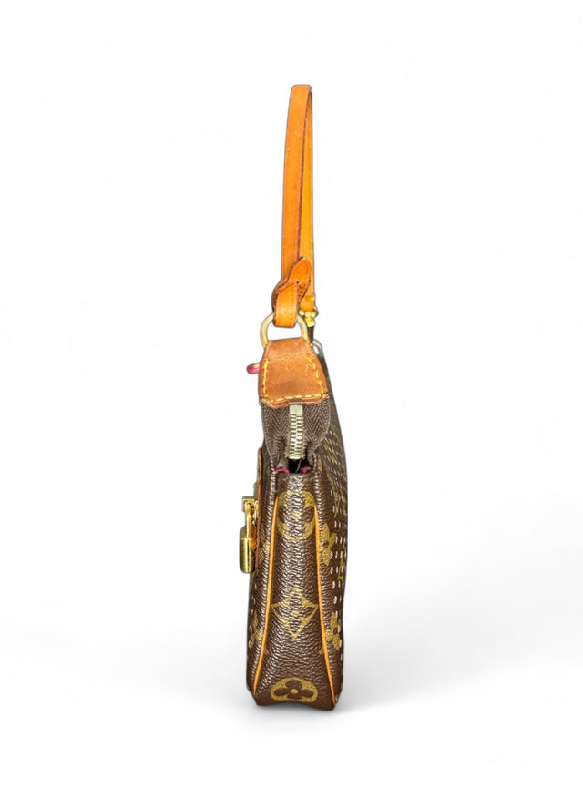 Louis Vuitton Pochette Accessoires Perfo Handtasche Monogram Braun