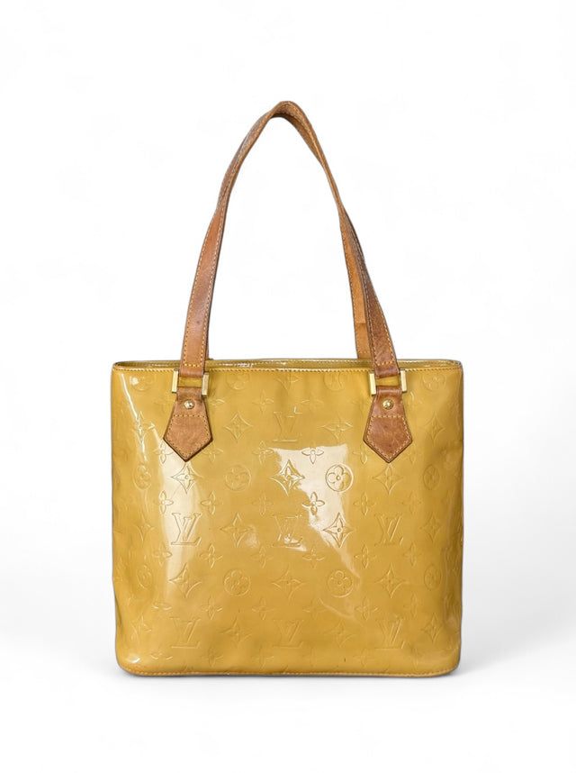 Louis Vuitton Houston Handtasche Vernis Monogram Gelb Gold