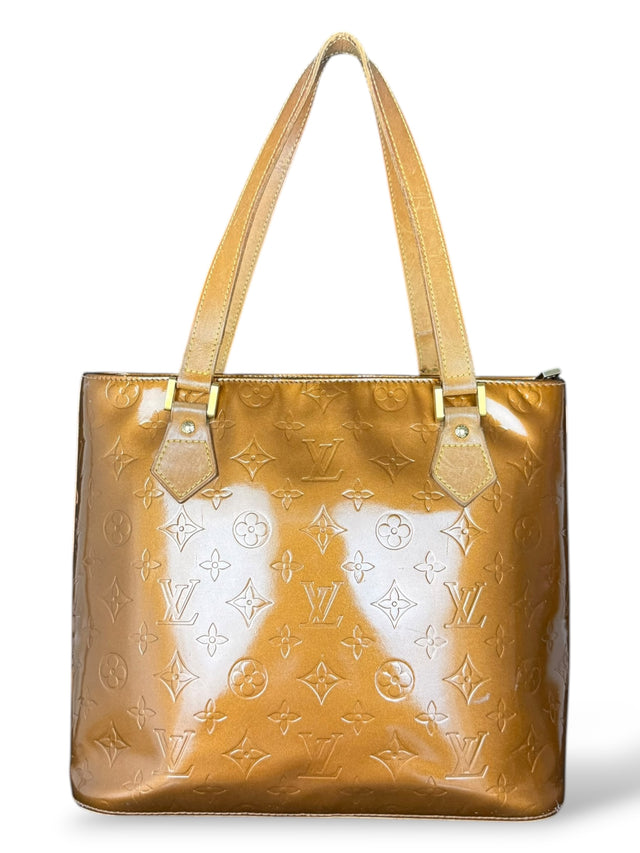 Louis Vuitton Houston Handtasche Vernis Monogram Bronze