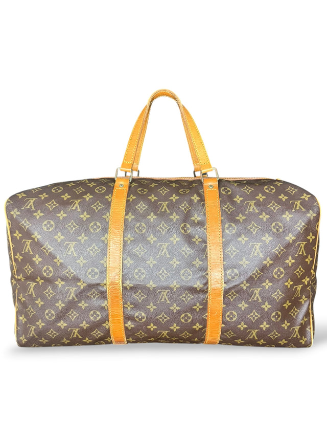 Louis Vuitton Sac Souple 55 Reisetasche Weekender Keepall Monogram Braun