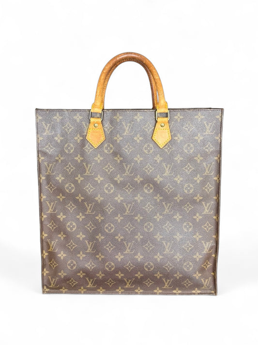 Louis Vuitton Sac Plat Handtasche Tote Bag Shopper Monogram Braun