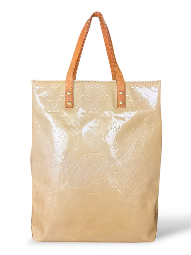 Louis Vuitton Reade MM Handtasche Vernis Monogram Gelb Beige