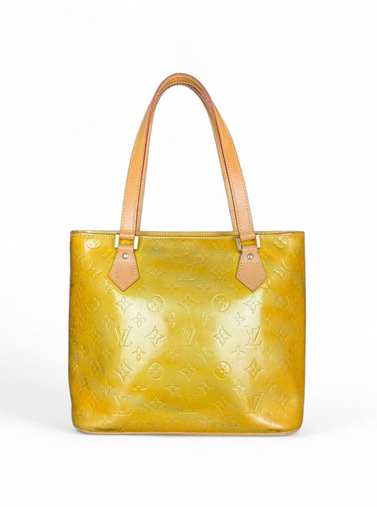 Louis Vuitton Houston Handtasche Vernis Monogram Gelb