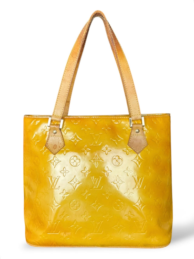 Louis Vuitton Houston Handtasche Vernis Monogram Gelb