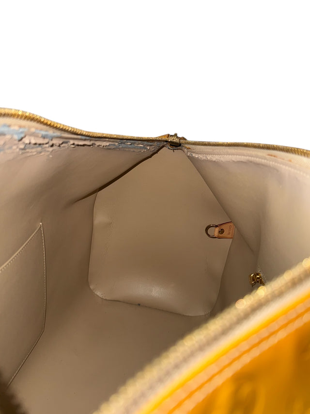 Louis Vuitton Keepall Mercer Reisetasche Weekender Tasche Vernis Monogram Gelb