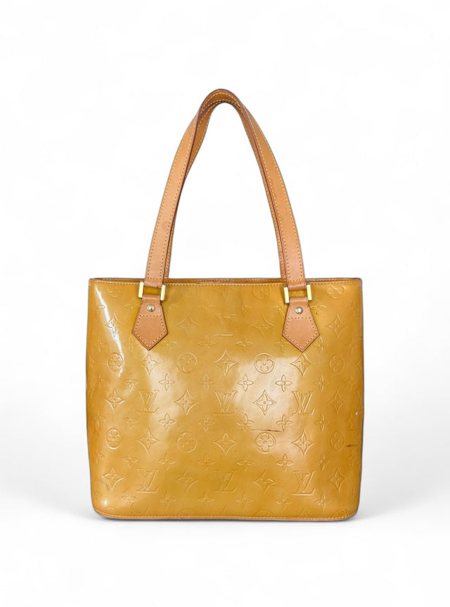 Louis Vuitton Houston Handtasche Vernis Monogram Gelb