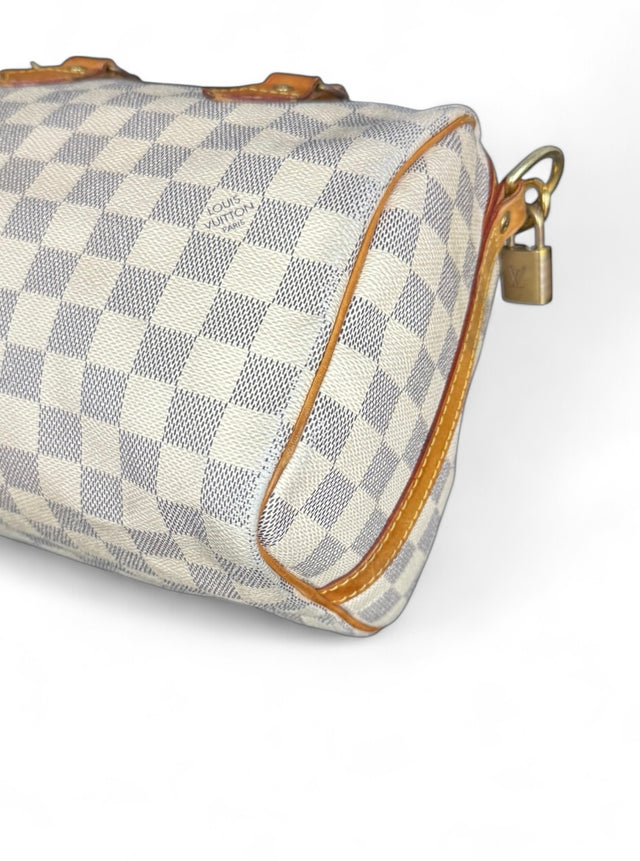 Louis Vuitton Speedy 25 Bandouliere Handtasche Damier Azur