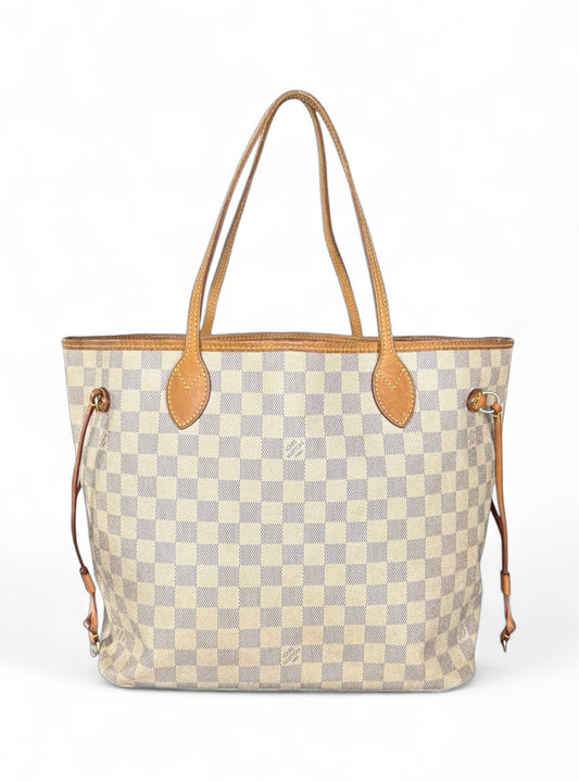 Louis Vuitton Neverfull MM Handtasche Shopper Damier Azur