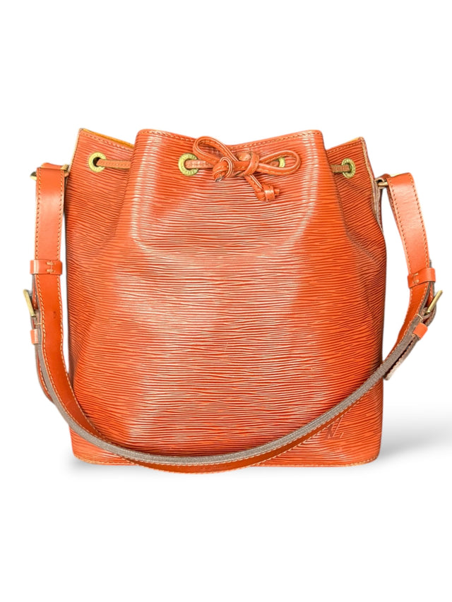 Louis Vuitton Sac Noe Petit Handtasche Epi Leder Braun Orange