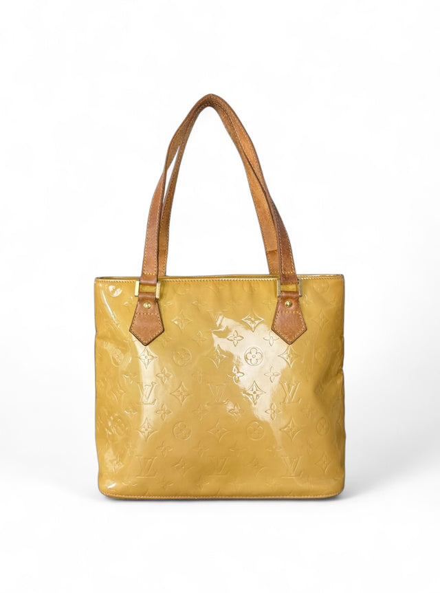 Louis Vuitton Houston Handtasche Vernis Monogram Gelb Gold