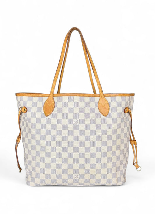 Louis Vuitton Neverfull MM Handtasche Shopper Damier Azur