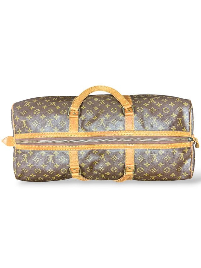Louis Vuitton Sac Souple 55 Reisetasche Weekender Keepall Monogram Braun