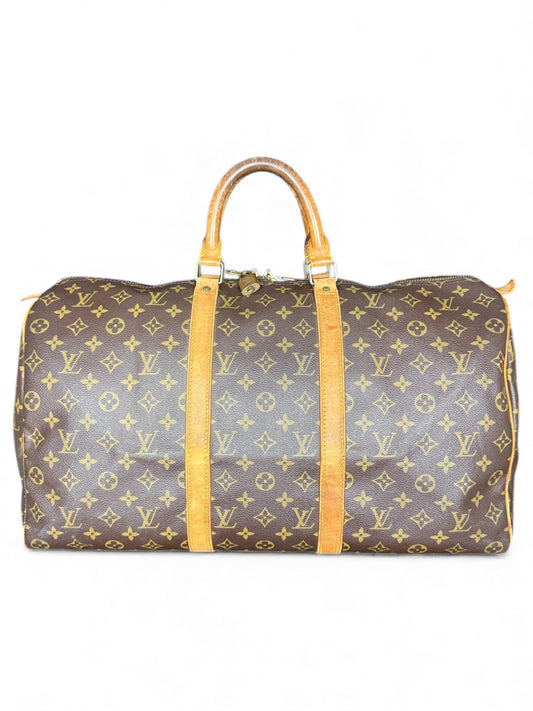 Louis Vuitton Keepall 50 Reisetasche Weekender Tasche Monogram Braun