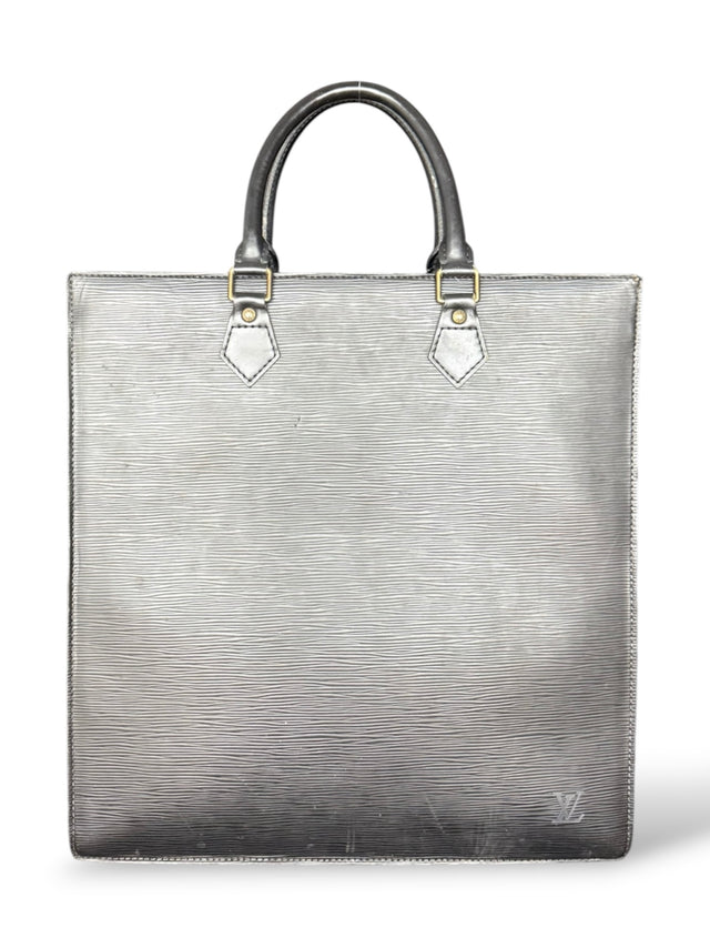 Louis Vuitton Sac Plat Handtasche Tote Bag Shopper Epi Leder Schwarz