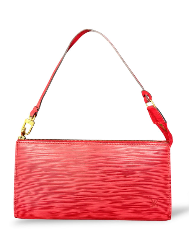 Louis Vuitton Baguette Pochette Accessoires Handtasche Epi Leder Rot