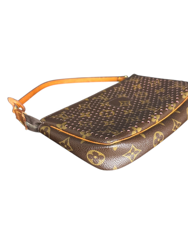 Louis Vuitton Pochette Accessoires Perfo Handtasche Monogram Braun