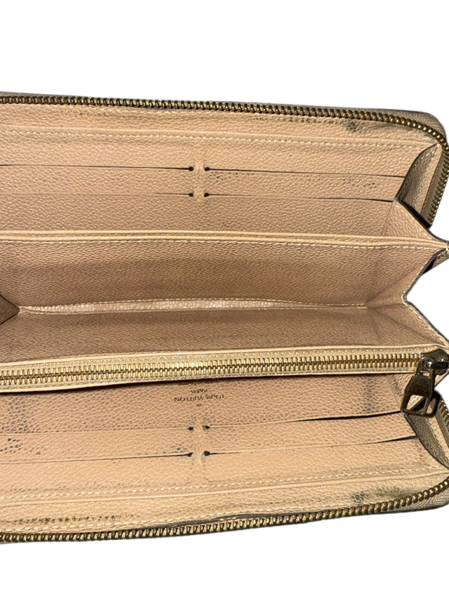 Louis Vuitton Zippy Empreinte Geldbeutel Geldbörse Portemonnaie Beige