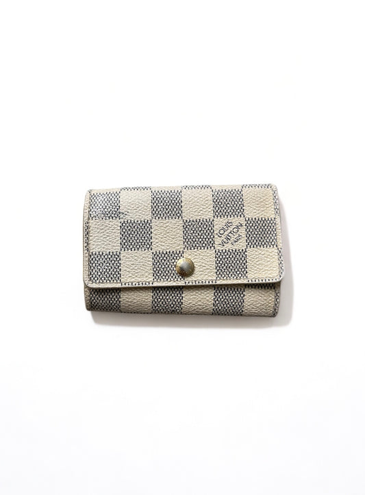 Louis Vuitton Schlüsseletui Damier Azur Weiß 6 Schlüssel
