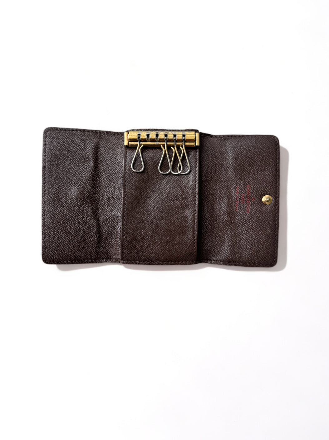 Louis Vuitton Schlüsseletui Damier Ebène Braun 6 Schlüssel
