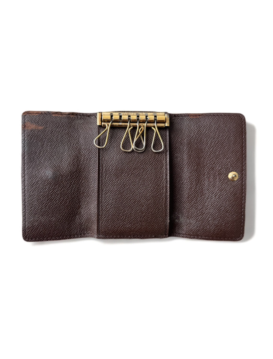 Louis Vuitton Schlüsseletui Damier Ebène Braun 6 Schlüssel