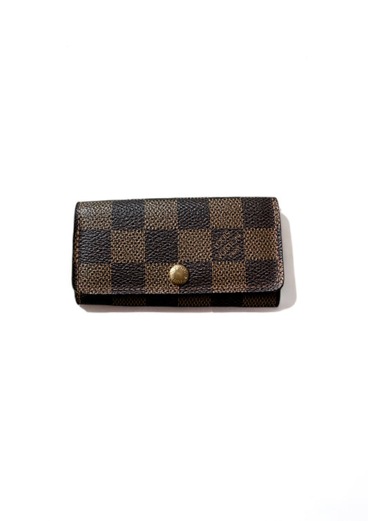 Louis Vuitton Schlüsseletui Damier Ebène Braun 4 Schlüssel