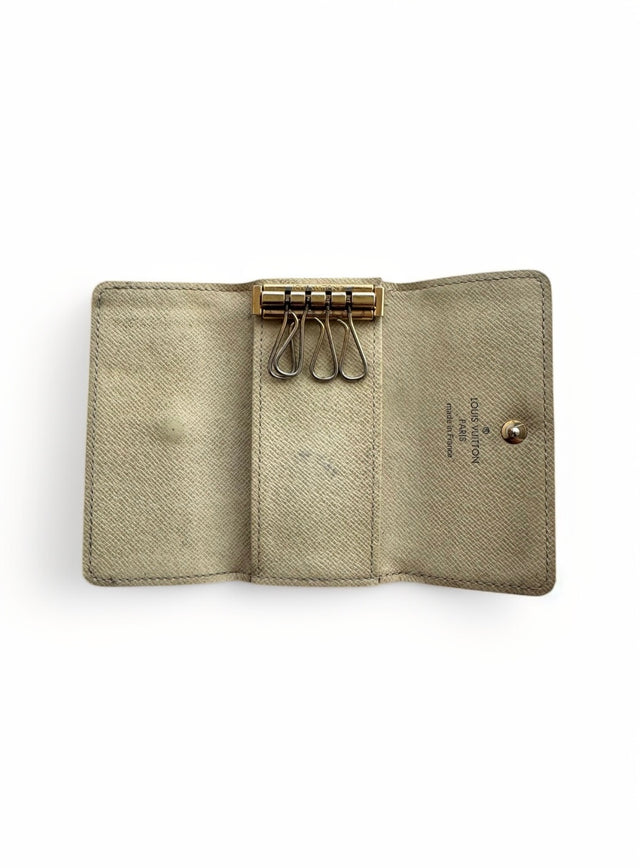 Louis Vuitton Schlüsseletui Damier Azur Weiß 4 Schlüssel